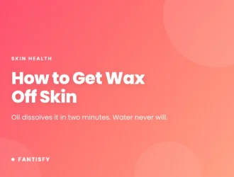 How to Get Wax Off Skin article cover on a pink gradient