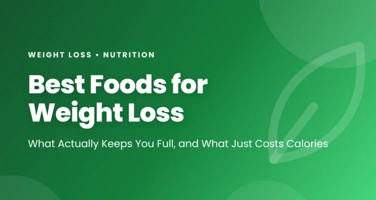 Best Foods for Weight Loss article cover on a pink gradient