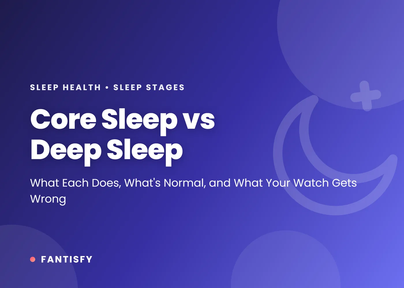 Core sleep vs deep sleep: light sleep stages N1 and N2 compared with slow-wave sleep N3, how much of each is normal, and why watches miscount them