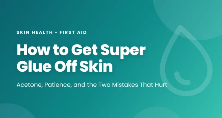 How to Get Super Glue Off Skin article cover on a pink gradient