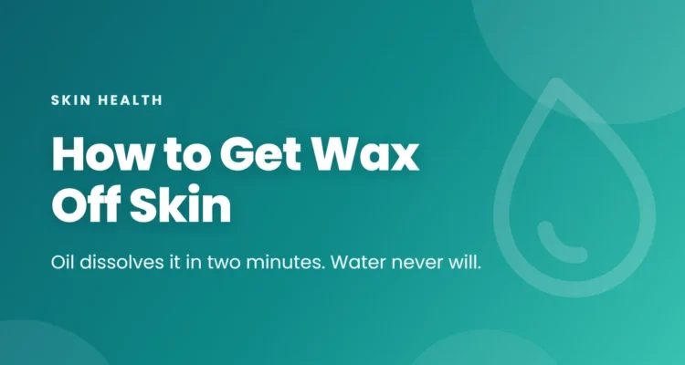 How to Get Wax Off Skin article cover on a pink gradient